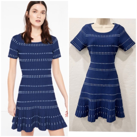 elasticated knit dress sandro Fringed stretch-knit midi dress - black